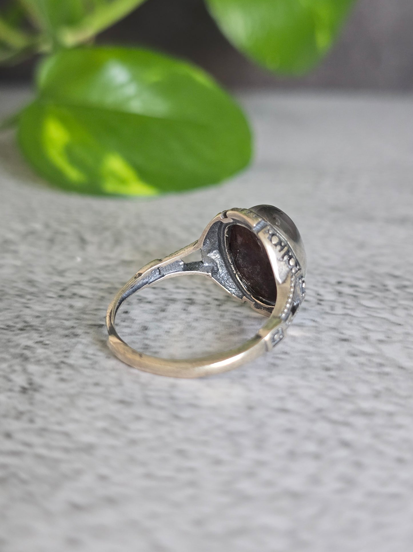 Lodolite "Garden Quartz" .925 Silver Adjustable Ring