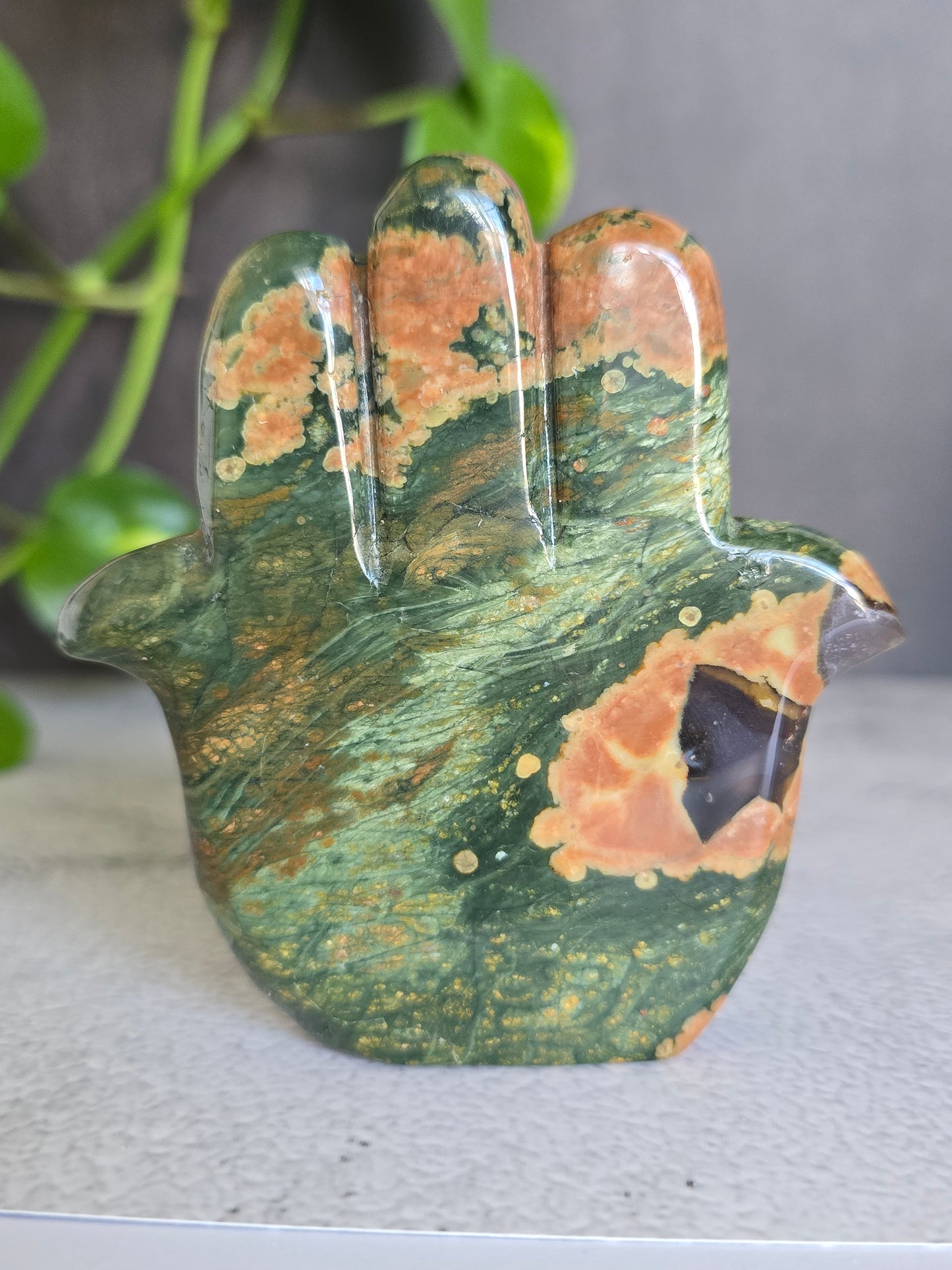 Rainforest Jasper Hamsa